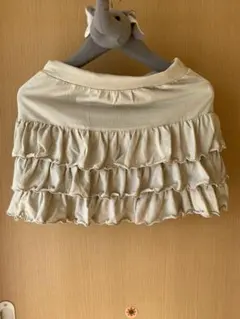 ユニクロ3段フリルスカートグレー