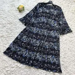 レリアン 近年モデル 幾何学模様 ロングワンピース 13+XL定価7万円
