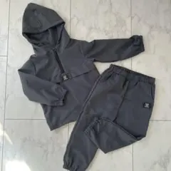 【新品】SHEIN グレー フード付きジャージセット キッズ　2-3Y