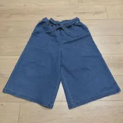 キッズ デニム ガウチョパンツ 女の子 130cm