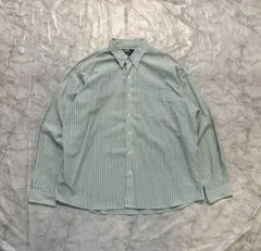 【希少】90s ポロラルフローレン MERRIN ストライプシャツ XL 水色