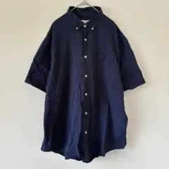 オールドネイビー 半袖ボタンダウンシャツ ドット XL 紺 コットン お出かけのサムネイル