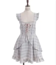 axes femme チェック柄編上ジャンスカ