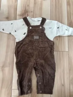 ブラウン コーデュロイ オーバーオール 80センチ