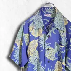 SUN SURF アロハシャツ ISLAND PINEAPPLE ブルーMのサムネイル