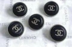 ブラックシルバーボタン2.2 ヴィンテージ　アンティーク　シャネル