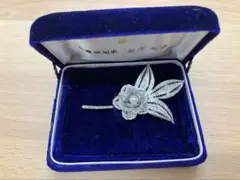 【高級・本銀】銀細工 フィリグリー 本真珠 ブローチ SILVER刻印ありパール