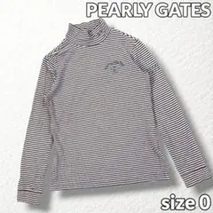 【PEARLY GATES】ゴルフ モックネックシャツ ボーダー 茶×白 0