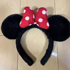 ミニーマウス カチューシャ 赤い水玉