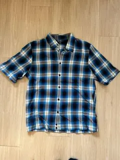 DIESEL 半袖チェックシャツ 青系　XS