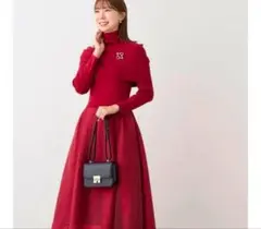 美品　セルフォード　タートルケープ付きドッキングワンピース　結婚式
