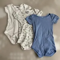 プチバトー　半袖ボディスーツ3枚セット　12m/74cm