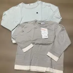 新品！グレー 長袖カットソー POLO長袖カットソー100cm 2点セット