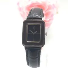 ☆極美品 5920 H18342 サンローラン 時計 スクエア ネイビー - メルカリ
