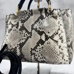 極美品 イアクッチ サブリナ パイソン型押し ショルダー ハンドバッグ 蛇柄