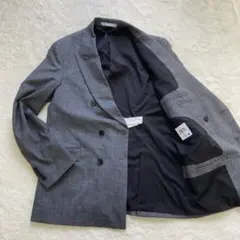 ZARA ダブルジャケット アシンメトリー 左右切替 グレー Lサイズのサムネイル
