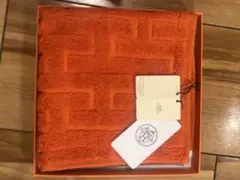 HERMES オレンジ タオルハンカチ