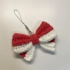 編み物　リボン　かぎ針編み　キーホルダー　チャーム　推し活