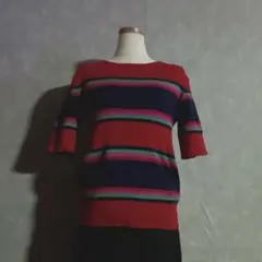 90sRetroGirly Multicolor Border Knit Y2K
