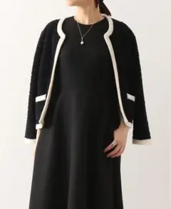 martinique マルティニーク　シャギーカーディガン　パイピング　オフィス