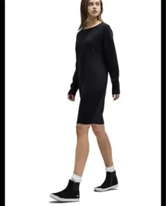 美品♡定価25,300円　LACOSTE ウールワンピース　ネイビー