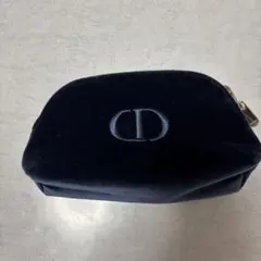 ネイビー ベルベット ポーチ　Dior ノベルティ