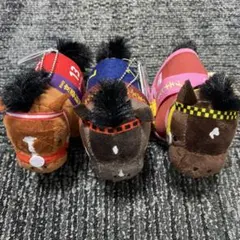競馬 ぬいぐるみマスコット ボールチェーン付き 3体セット まとめ売りのサムネイル
