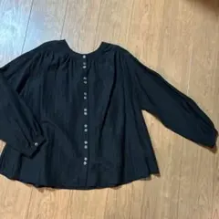 前後2way 黒い長袖シャツ ボタン付き Ｆサイズ