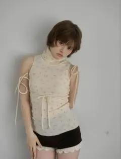 andmary Lil lace knit tops ivory アンドマリー - メルカリ