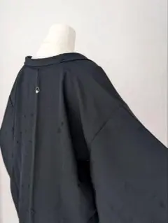 【美品】羽織 一つ紋 着物ジャケット 和洋折衷 和モダン 黒シルク ユニセックス