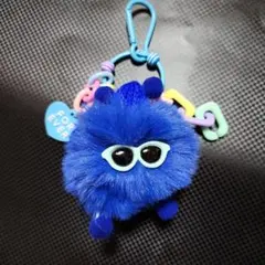 じゃらじゃらキーホルダー◆バッグチャーム◆青◆もふもふ◆モンスター◆推し活