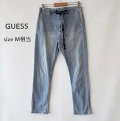 GUESS ゲス イージー デニムパンツ W30 ジーンズ ロゴベルト付　古着のサムネイル