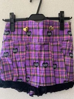 ♡EARTHMAGIC ピンクパープルチェックのショートパンツ150♡