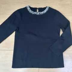 お値下げstrawberry fields黒 ビーズ装飾 長袖ニット