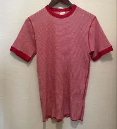 Healthknit クルーネック ワッフル半袖Tシャツ 赤 ヘルスニットのサムネイル