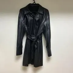 ZARA フェイクレザー シャツジャケット コートブラック M