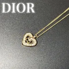 美品◎Christian Dior ラインストーン ハートモチーフ ネックレスのサムネイル