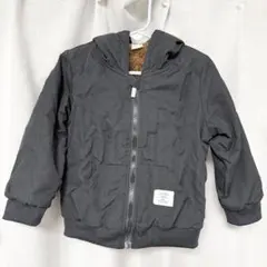 SHEIN ブラックパーカー 内側モコモコ 2-3Y