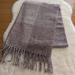 ストール　パープル系 チェック柄 ストール　180cm×60cm