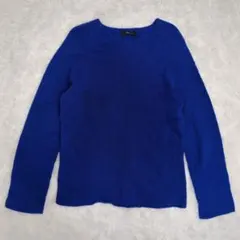 ブルーワーク 長袖ニットセーターSサイズ ウールカシミヤブレンド