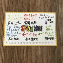 SnowMan カレンダーカード　2019