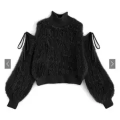 GRL 袖2Wayフェザーシャギーニットトップス[kz312]