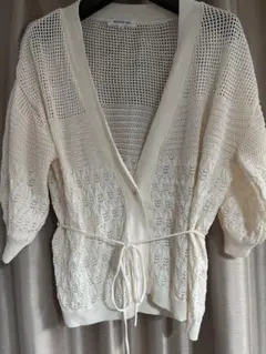 NATURAL BEAUTY BASIC アイボリー カーディガン M