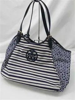 ♡トリーバーチ ストライプ トートバッグ ネイビー系 レディース