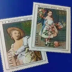 外国切手 イタリア 凹版美術作品シリーズ 1982年 2V