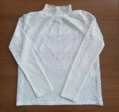 PUAL CE CIN　プュアルセシン　ストレッチレースハイネックカットソー