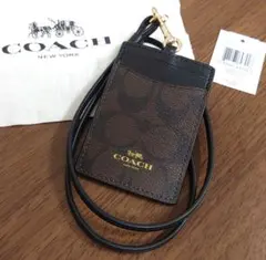 ワケあり 未使用品★コーチ COACH パスケース カードケース ブラウン 茶黒