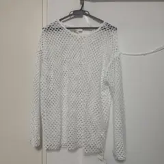 BEAMS メッシュ長袖Tシャツ ホワイト FREEのサムネイル