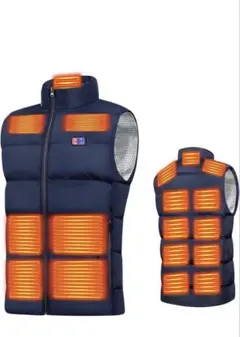 USB接続 電熱ベスト ネイビー 17箇所発熱