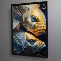 No.P661 A4 ポスター 写真 アート インテリア 鯉 和